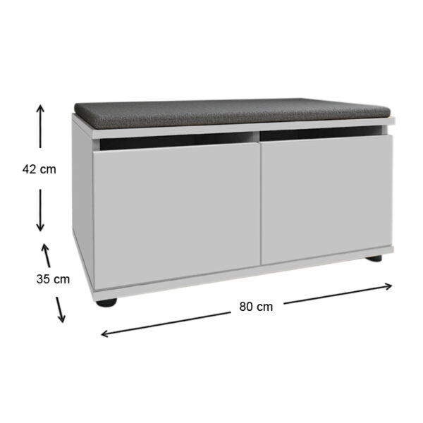 Παπουτσοθήκη Twain Megapap 8 ζευγών χρώμα λευκό 80x35x42εκ. - Image 4