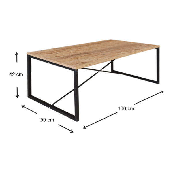 Τραπεζάκι σαλονιού Harte Megapap χρώμα pine oak 100x55x42εκ. - Image 2