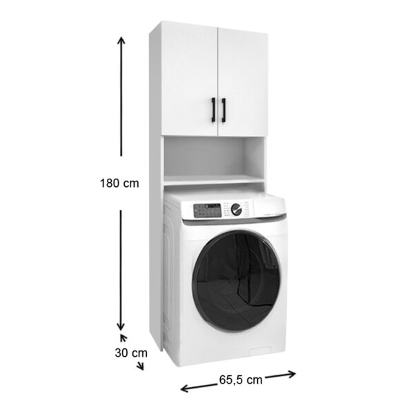 Έπιπλο πλυντηρίου Holton Megapap χρώμα λευκό 65,5x30x180εκ. - Image 3