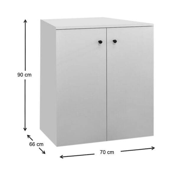 Έπιπλο πλυντηρίου Gray Megapap χρώμα λευκό 70x66x90εκ. - Image 3