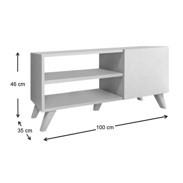 Έπιπλο τηλεόρασης Evelyn Megapap χρώμα λευκό 100x35x46εκ. - Image 3