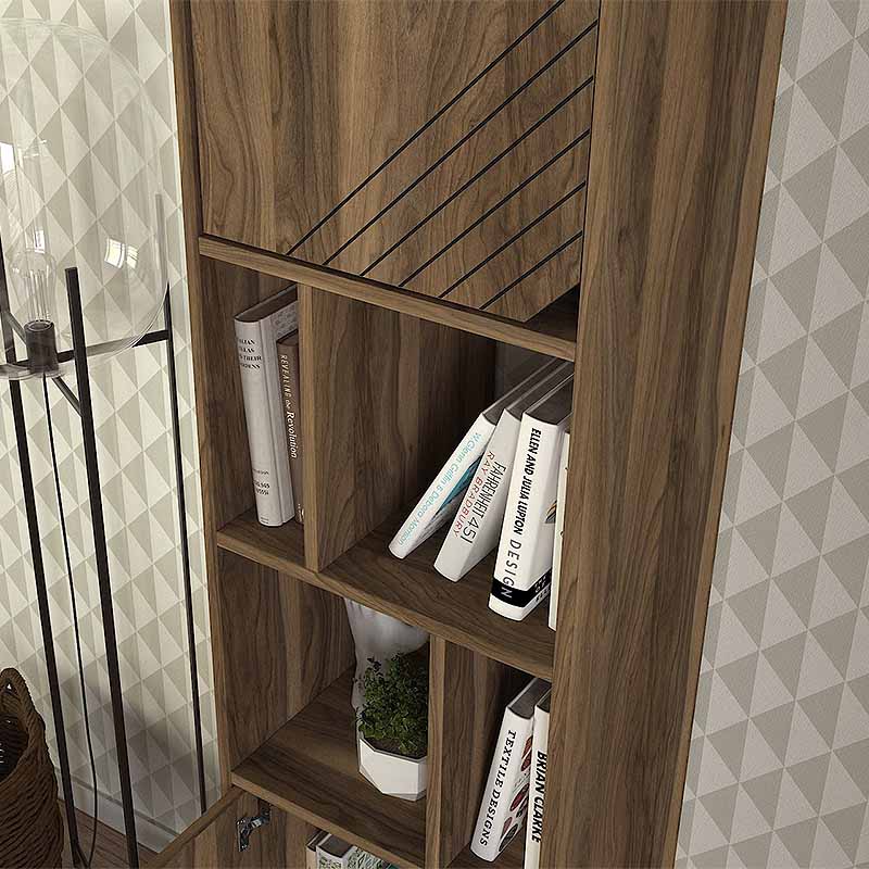 Βιβλιοθήκη Norma Megapap χρώμα καρυδί 45x35x184εκ. - Image 3