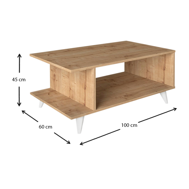 Τραπεζάκι σαλονιού Titus Megapap χρώμα sapphire oak 100x60x45εκ. - Image 3