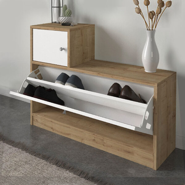 Έπιπλο εισόδου Galina Megapap χρώμα sapphire oak - λευκό 91,8x27x70εκ. - Image 3