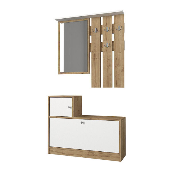 Έπιπλο εισόδου Galina Megapap χρώμα sapphire oak - λευκό 91,8x27x70εκ. - Image 4