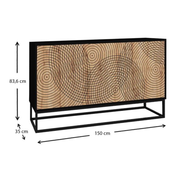 Μπουφές Themis Megapap χρώμα μαύρο - sapphire oak 150x35x83,6εκ. - Image 5