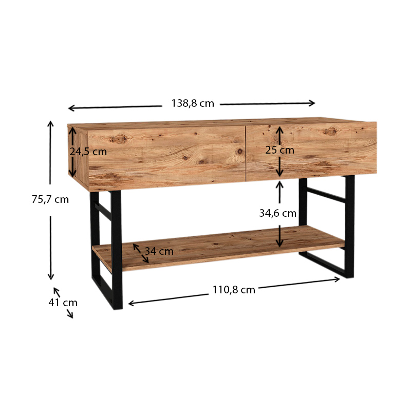 Κονσόλα Aron Megapap χρώμα atlantic pine 138,8x41x75,7εκ. - Image 5