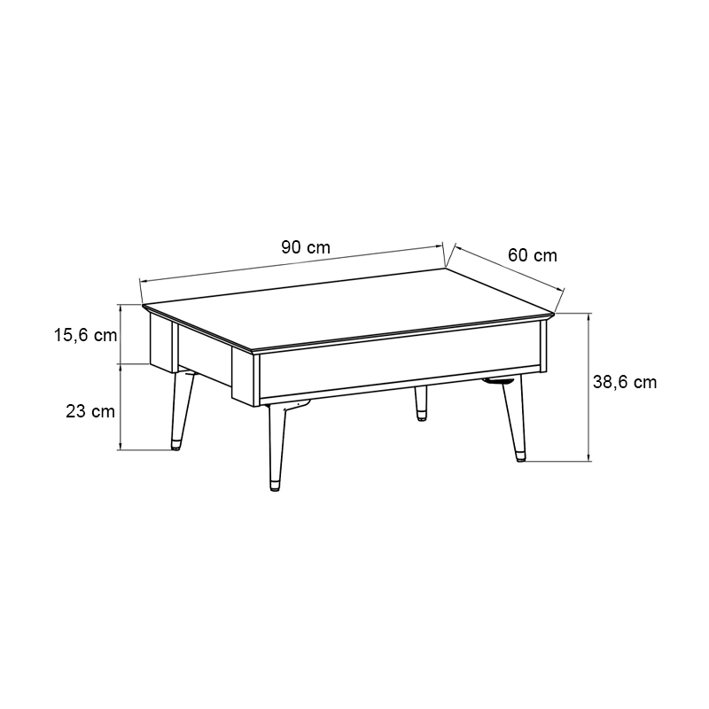 Τραπεζάκι σαλονιού Bolea Megapap χρώμα modern black - φυσικό οξιάς 90x60x38,6εκ. - Image 5