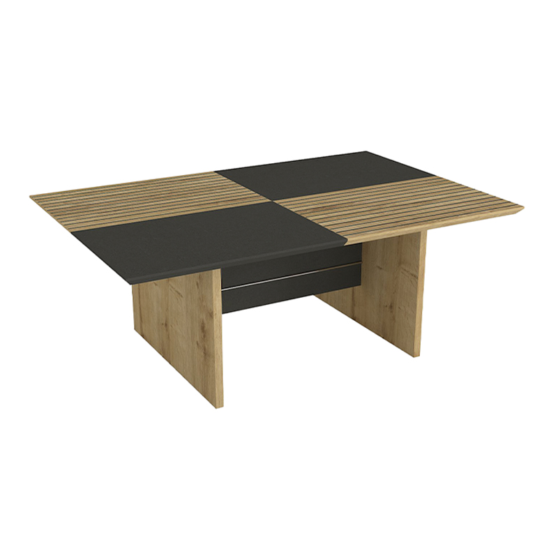 Τραπεζάκι σαλονιού Venita Megapap χρώμα sapphire oak - ανθρακί 90x60x33,8εκ. - Image 3