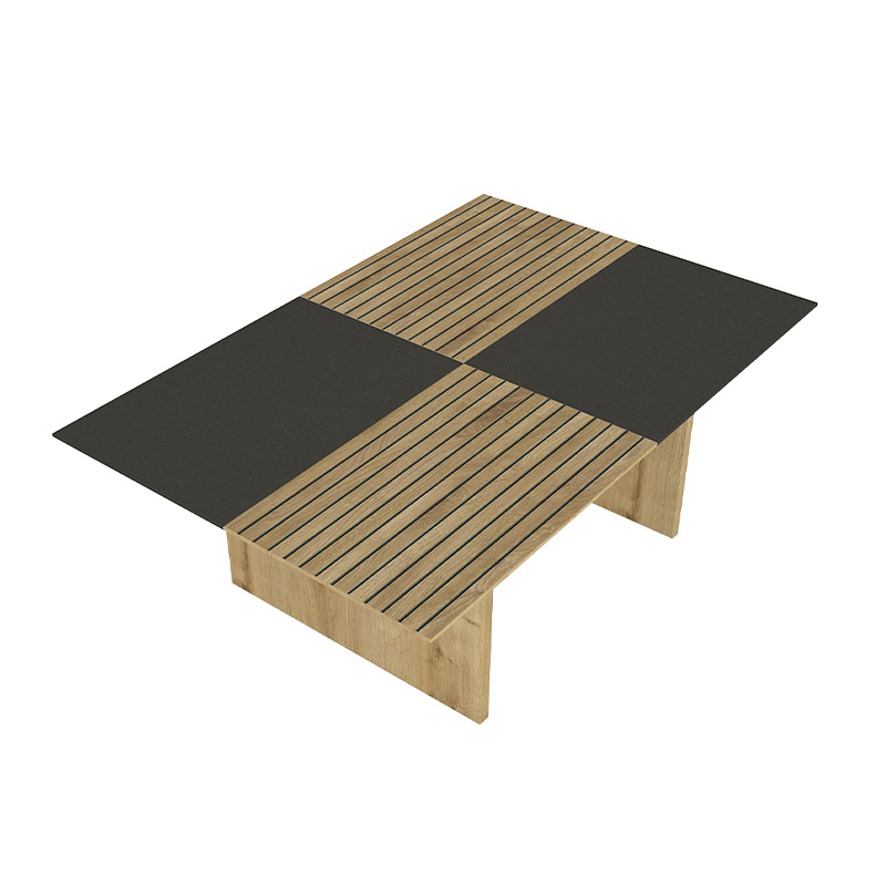 Τραπεζάκι σαλονιού Venita Megapap χρώμα sapphire oak - ανθρακί 90x60x33,8εκ. - Image 4