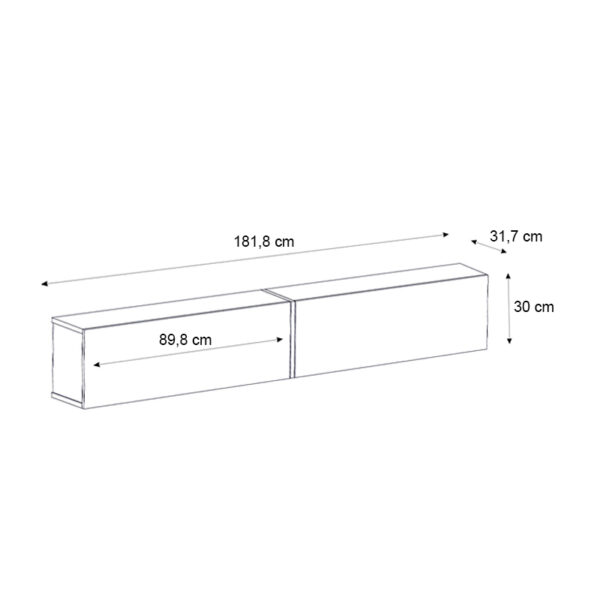 Έπιπλο τηλεόρασης επιτοίχιο Figure Megapap με LED χρώμα μαύρο εφέ μαρμάρου 181,8x31,7x30εκ. - Image 5