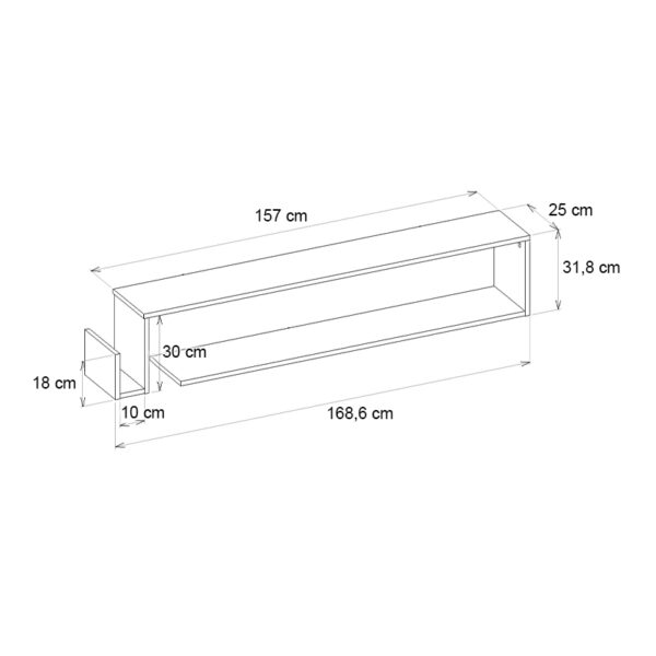 Έπιπλο τηλεόρασης επιτοίχιο Regnar Megapap χρώμα rebab 168,6x25x31,8εκ. - Image 4