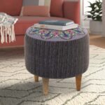 Σκαμπώ Enna Megapap υφασμάτινο χρώμα γκρι 40x40x42εκ.