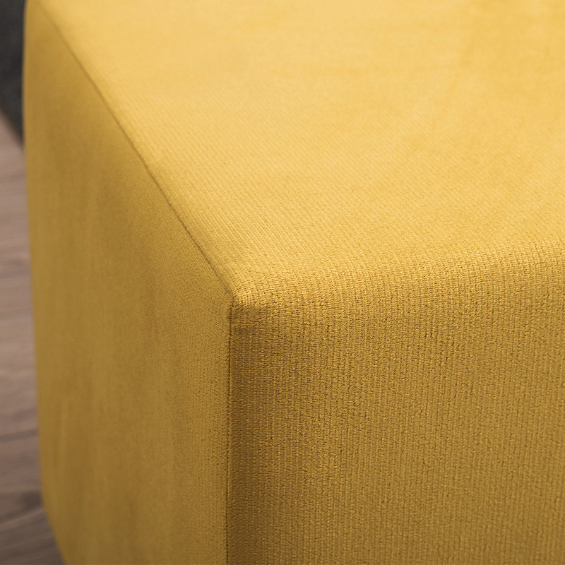 Σκαμπώ Daisy Megapap υφασμάτινο χρώμα κίτρινο 40x40x40εκ. - Image 2