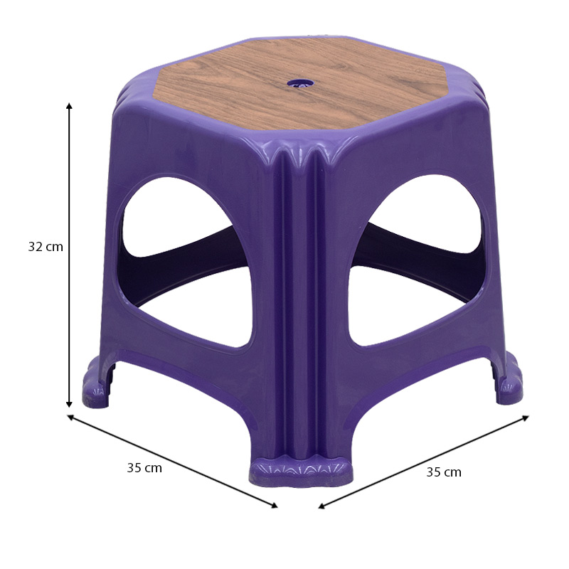 Σκαμπώ πολυπροπυλενίου στοιβαζόμενο Desia Megapap χρώμα μωβ 35x35x32εκ. - Image 2