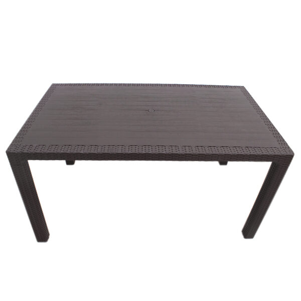 Τραπέζι πολυπροπυλενίου Kalan Megapap χρώμα καφέ 150x90x75εκ. - Image 3