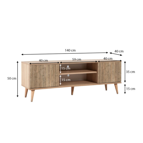 Έπιπλο τηλεόρασης Soho Megapap χρώμα sonoma 140x40x50 εκ. - Image 4