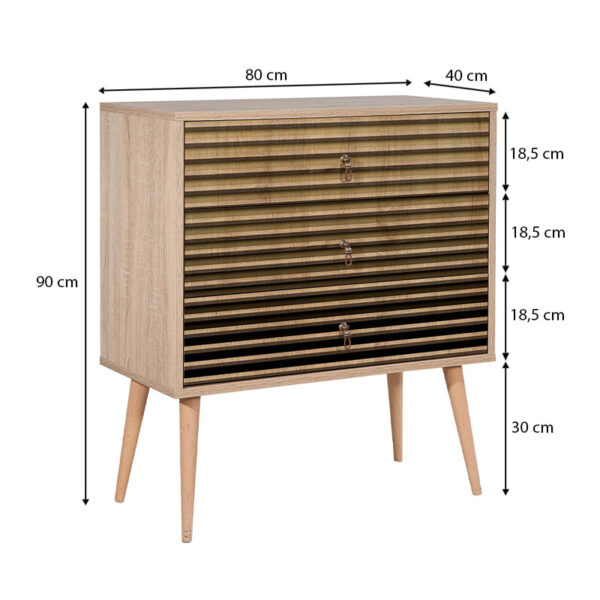 Συρταρτιέρα Soho Megapap χρώμα sonoma 80x40x90εκ. - Image 4