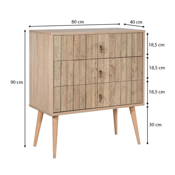 Συρταρτιέρα Soho Megapap χρώμα sonoma 80x40x90εκ. - Image 4