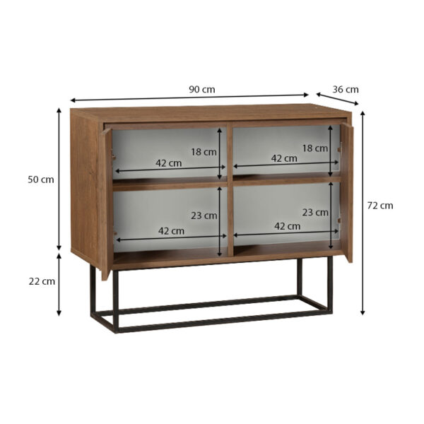 Κονσόλα - Μπουφές Amedeo Megapap χρώμα καρυδί 90x36x72εκ. - Image 3