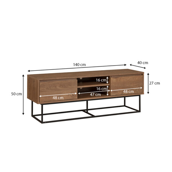 Έπιπλο τηλεόρασης Amedeo Megapap χρώμα καρυδί 140x40x50εκ. - Image 4