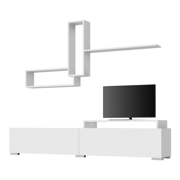 Σύνθεση τηλεόρασης Odessa Megapap χρώμα λευκό 180x37x47εκ. - Image 3
