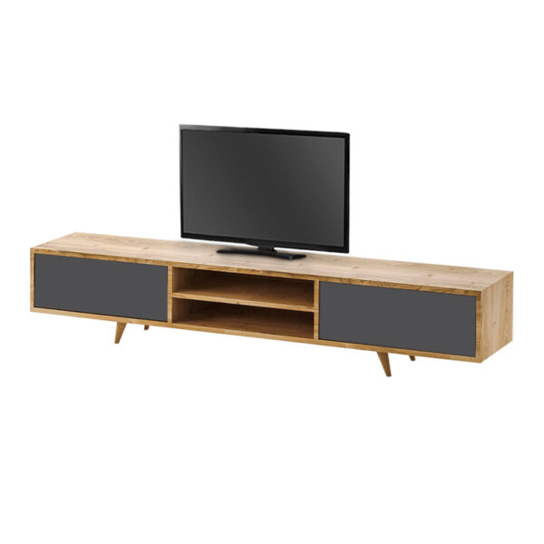 Έπιπλο τηλεόρασης Serine Megapap χρώμα sapphire oak - ανθρακί 170x37x45εκ. - Image 2