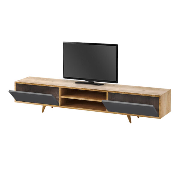 Έπιπλο τηλεόρασης Serine Megapap χρώμα sapphire oak - ανθρακί 170x37x45εκ. - Image 3