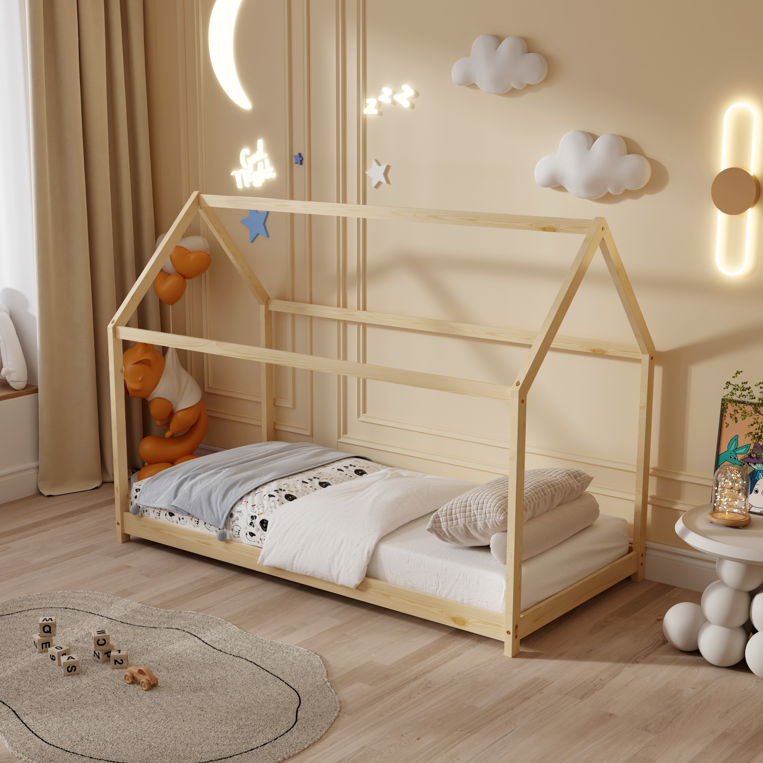 ΚΡΕΒΑΤΙ ΠΑΙΔΙΚΟ PEPE HM678.01 τ.MONTESSORI ΞΥΛΟ ΠΕΥΚΟ ΦΥΣΙΚΟ- 140x70εκ - Image 2