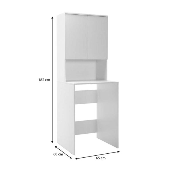 Έπιπλο πλυντηρίου Ceza Megapap χρώμα λευκό 65x60x182εκ. - Image 5