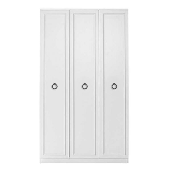 Ντουλάπα ρούχων Hampton Megapap τρίφυλλη χρώμα λευκό 103x52x185εκ. - Image 2