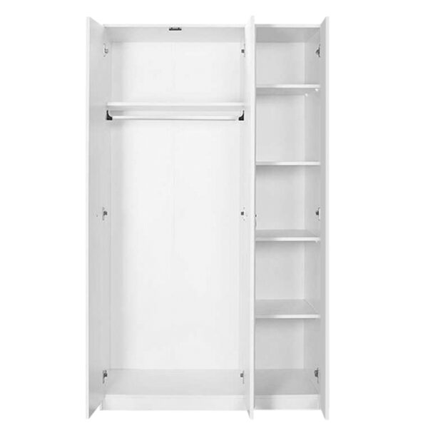 Ντουλάπα ρούχων Hampton Megapap τρίφυλλη χρώμα λευκό 103x52x185εκ. - Image 3