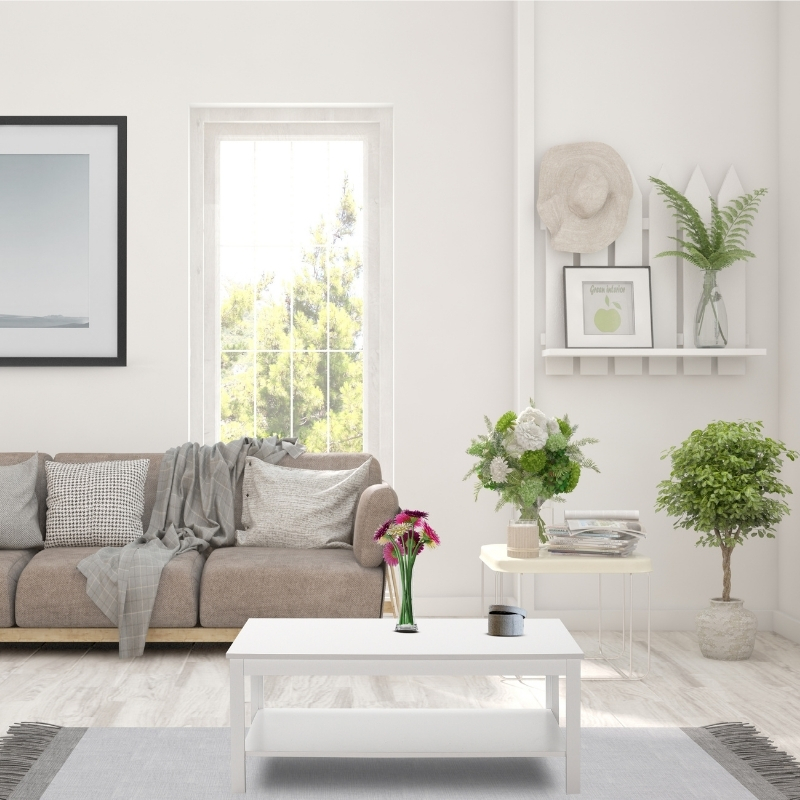 Τραπεζάκι σαλονιού Rustic Megapap χρώμα λευκό 103x60x40εκ. - Image 2