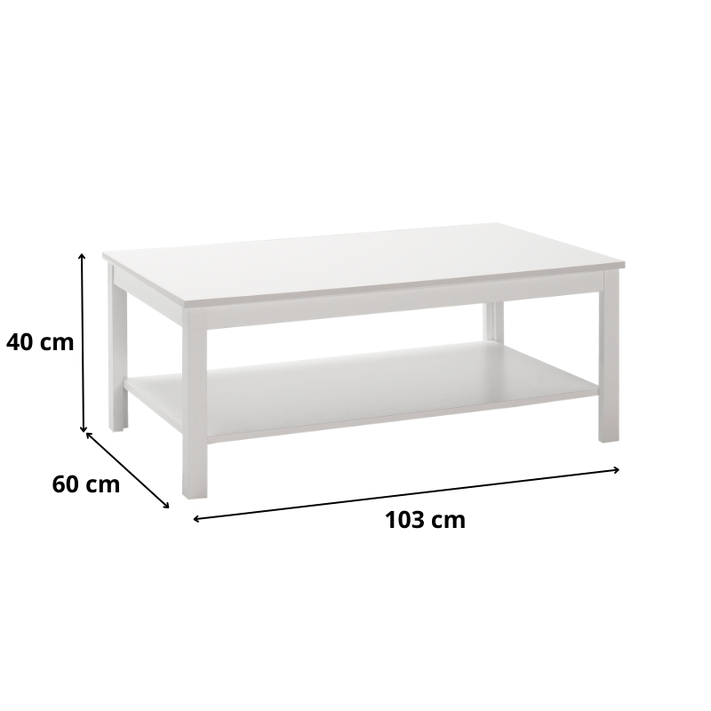 Τραπεζάκι σαλονιού Rustic Megapap χρώμα λευκό 103x60x40εκ. - Image 3