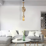 Φωτιστικό οροφής Meline Megapap σχοινί μονόφωτο χρώμα φυσικό 70εκ.