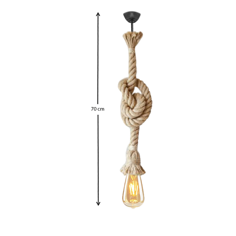 Φωτιστικό οροφής Meline Megapap σχοινί μονόφωτο χρώμα φυσικό 70εκ. - Image 2