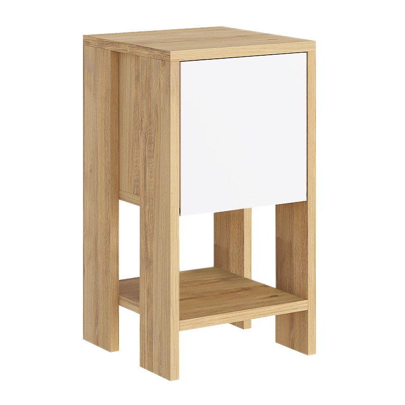 Κομοδίνο Ema Megapap χρώμα sapphire oak - λευκό 30x30x55εκ. - Image 4