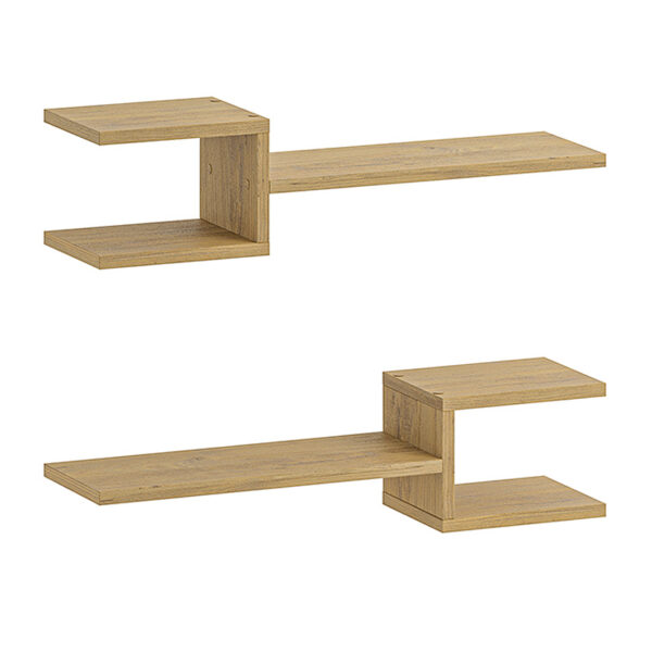 Ραφιέρα τοίχου Fork Megapap 2 τεμαχίων χρώμα sapphire oak 75x19,5x18εκ. - Image 3