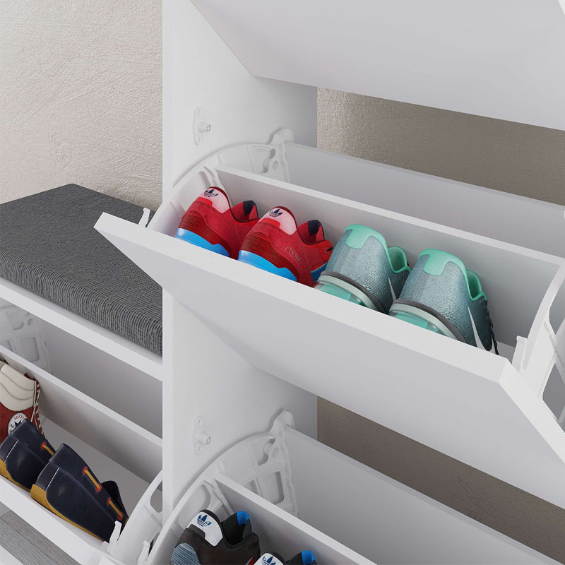 Παπουτσοθήκη Dude Megapap χρώμα λευκό 104,8x26x118,5εκ. - Image 3