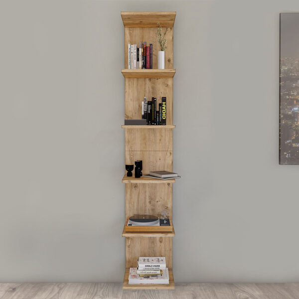 Βιβλιοθήκη - Ραφιέρα τοίχου Ogden Megapap χρώμα pine oak 34,5x30x180εκ. - Image 2