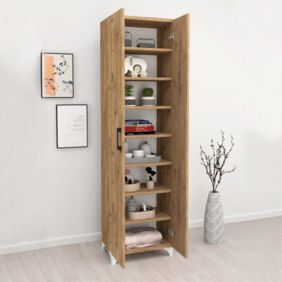 Ντουλάπα - Παπουτσοθήκη Lilly Megapap χρώμα pine oak 49x32x178εκ.