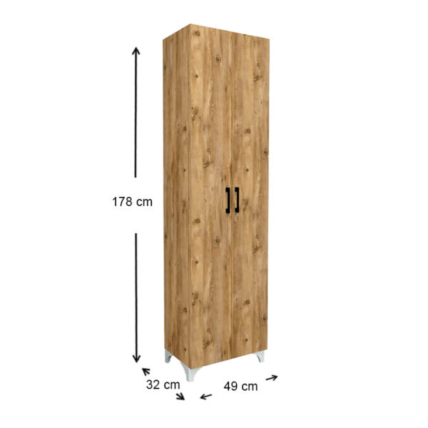 Ντουλάπα - Παπουτσοθήκη Lilly Megapap χρώμα pine oak 49x32x178εκ. - Image 5