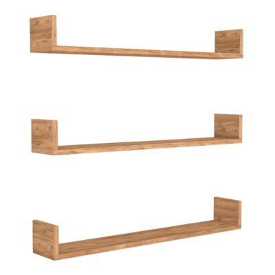 Ραφιέρα τοίχου Tyrion Megapap 3 τεμαχίων χρώμα pine oak 90x15x12εκ.