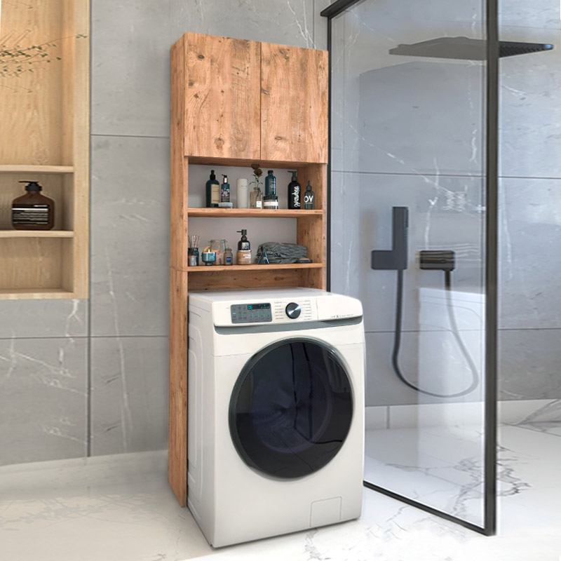 Έπιπλο πλυντηρίου Ramsey Megapap χρώμα pine oak 65x27x190,6εκ. - Image 2