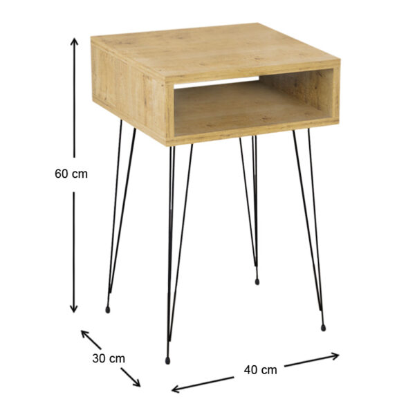 Κομοδίνο Scott Megapap χρώμα sapphire oak 40x30x60εκ. - Image 2