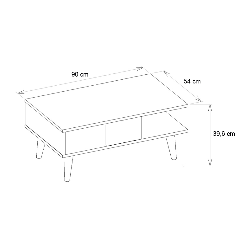 Τραπεζάκι σαλονιού Andros Megapap χρώμα καρυδί - μαύρο εφέ μαρμάρου 90x54x39,6εκ. - Image 5