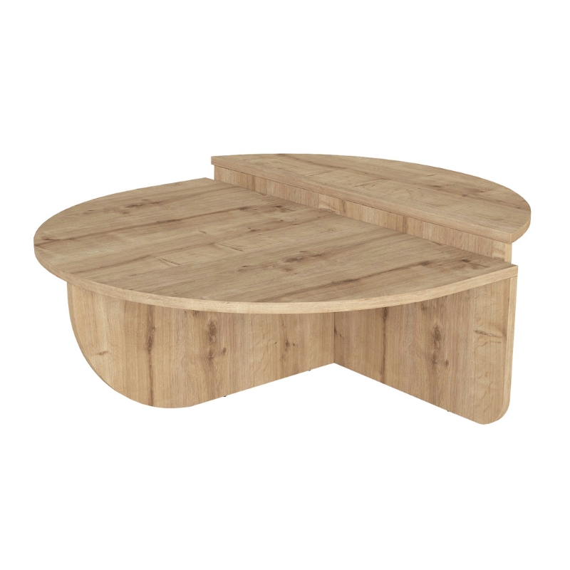 Τραπεζάκι σαλονιού Nilvia Megapap χρώμα sapphire oak Ø85x35εκ. - Image 3