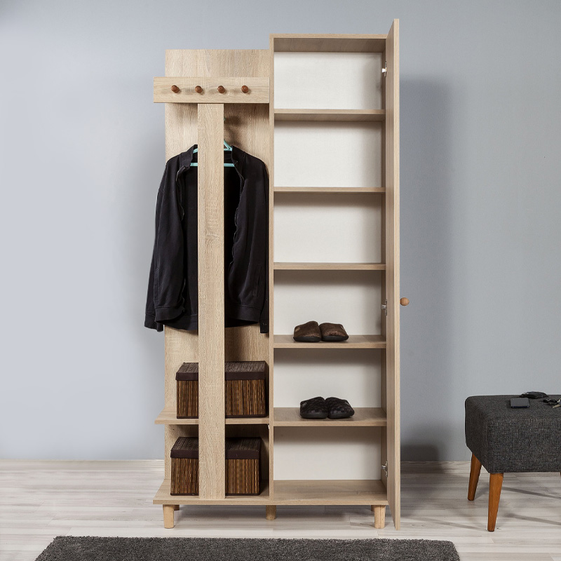 Έπιπλο εισόδου Soho Megapap χρώμα sonoma 90x36x194εκ. - Image 3