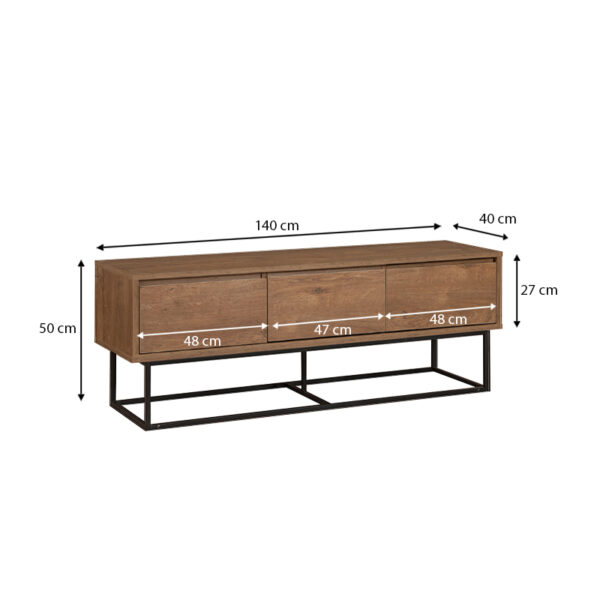 Έπιπλο τηλεόρασης Amedeo Megapap χρώμα καρυδί 140x40x50εκ. - Image 4