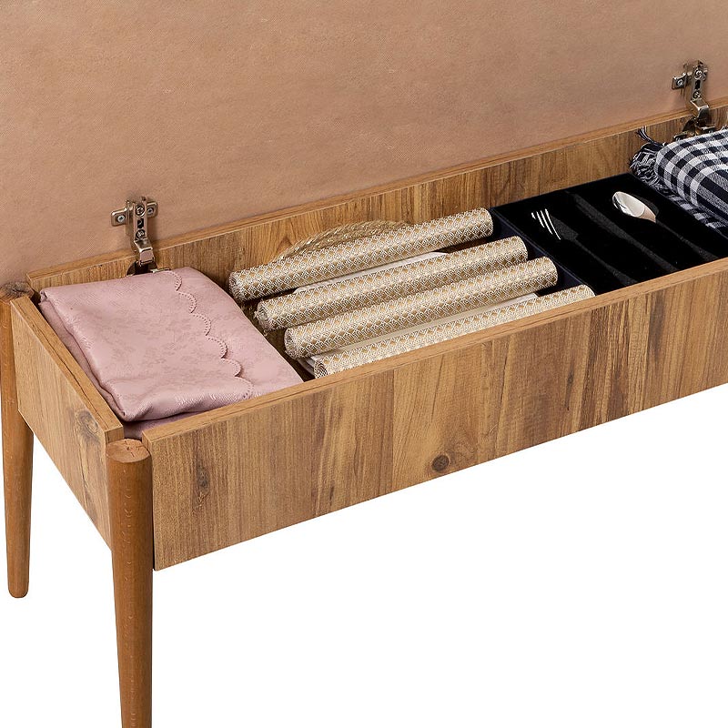 Καναπές διθέσιος - Παγκάκι Alden Megapap από μελαμίνη - ύφασμα χρώμα πράσινο 110x40x85εκ. - Image 3